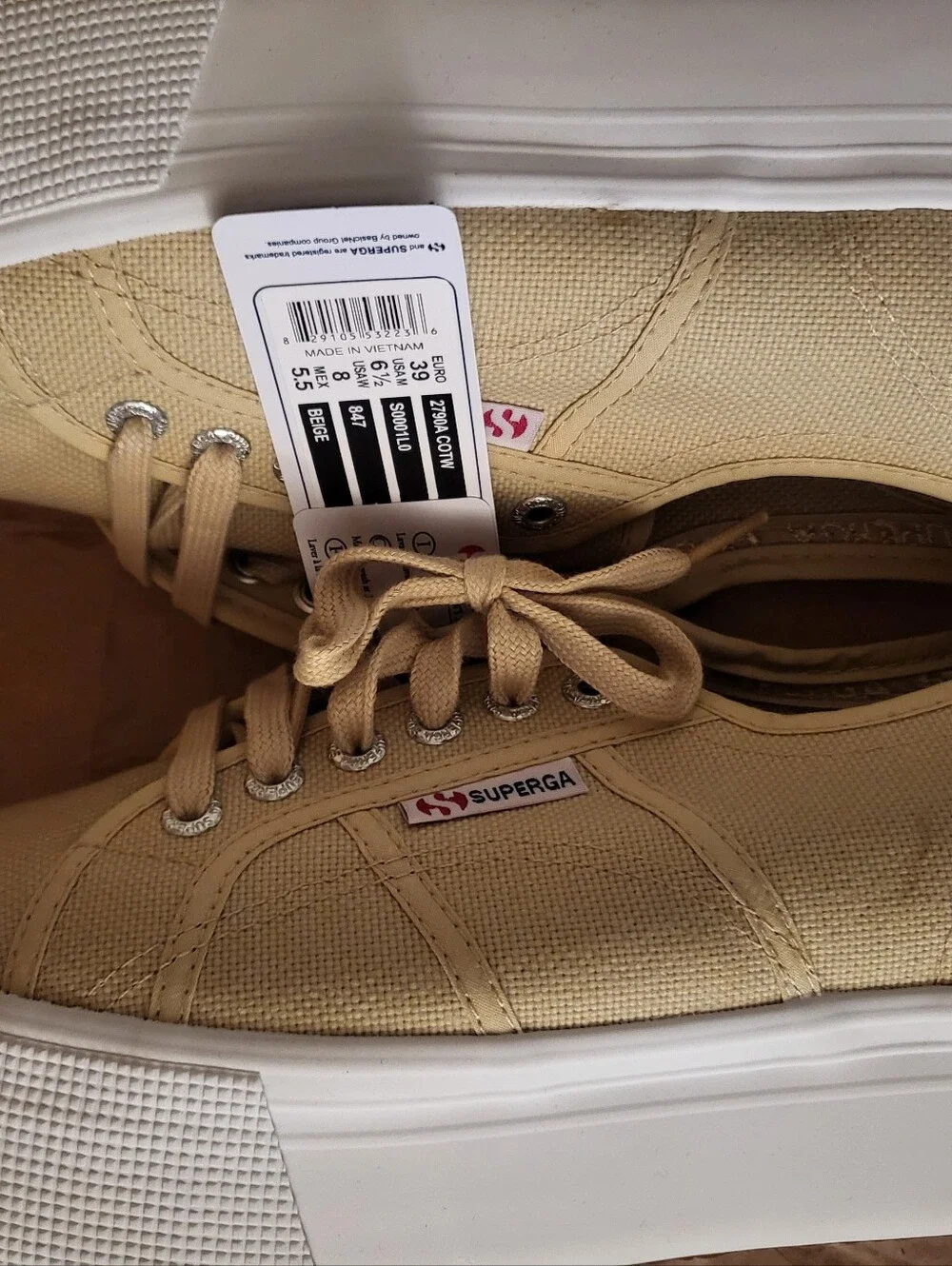 Superga Canvas Platform Sneakers with White Sole